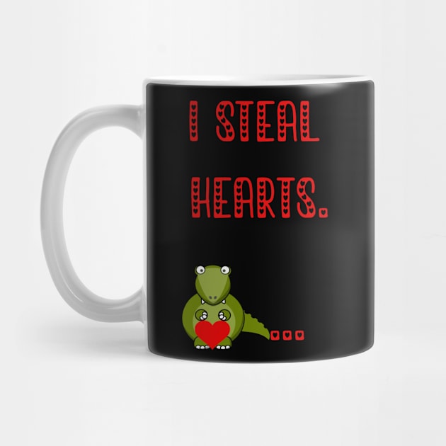 I i Steal Hearts Trex Dino Cute Baby Boy Valentines Day Gift 2021 by flooky